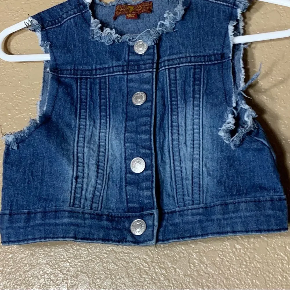 7 For All Mankind toddler girl distressed vest‎
